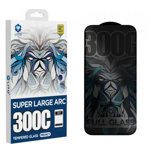 Folie de protectie Ecran Privacy Lito D+ Max 300C pentru Apple iPhone 17 Pro Max, Sticla Securizata, Full Glue