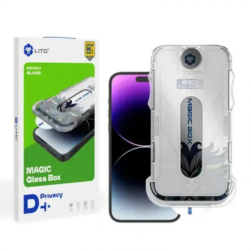 Folie de protectie Ecran Privacy Lito Magic Glass Box D+ Tools pentru Apple iPhone 12 Pro Max, Sticla Securizata, Full Glue