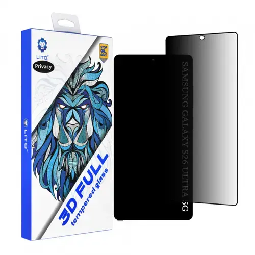 Folie de protectie Ecran Privacy Lito pentru Samsung Galaxy S26 Ultra, Sticla Securizata, Full Glue, 3D