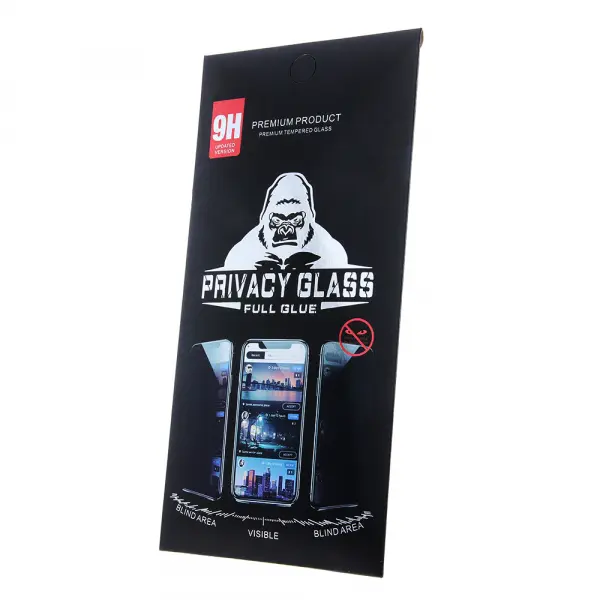Folie de protectie Ecran Privacy OEM pentru Apple iPhone 14 Pro, Sticla Securizata, Full Glue