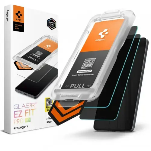 Folie de protectie Ecran Privacy Spigen GlastR EZ FIT Pro HD pentru Samsung Galaxy S26 S942, Sticla Securizata, Full Glue, Set 2 bucati
