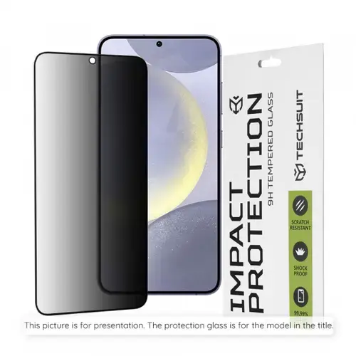 Folie de protectie Ecran Privacy Techsuit pentru Oppo A6 4G, Sticla Securizata, Full Glue, 111D