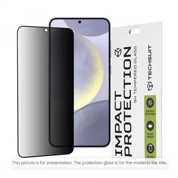 Folie de protectie Ecran Privacy Techsuit pentru Realme C100 5G, Sticla Securizata, Full Glue, 111D