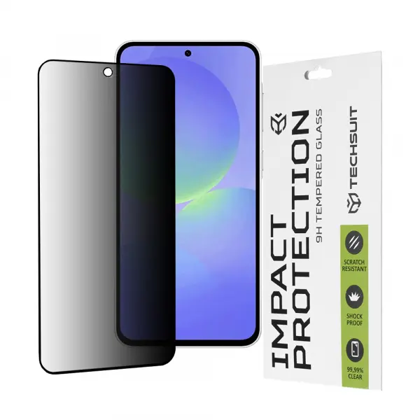 Folie de protectie Ecran Privacy Techsuit pentru Samsung Galaxy A56 A566 / A36 A366, Sticla Securizata, Full Glue, 111D