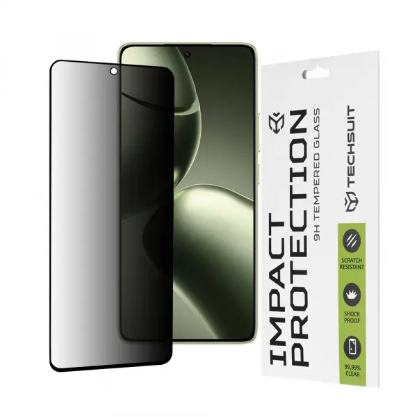 Folie de protectie Ecran Privacy Techsuit pentru Xiaomi 14T Pro / 14T, Sticla Securizata, Full Glue, 111D