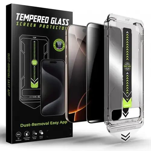 Folie de protectie Ecran Privacy Techsuit TitanGlass pentru Apple iPhone 17 Pro, Sticla Securizata, Full Glue