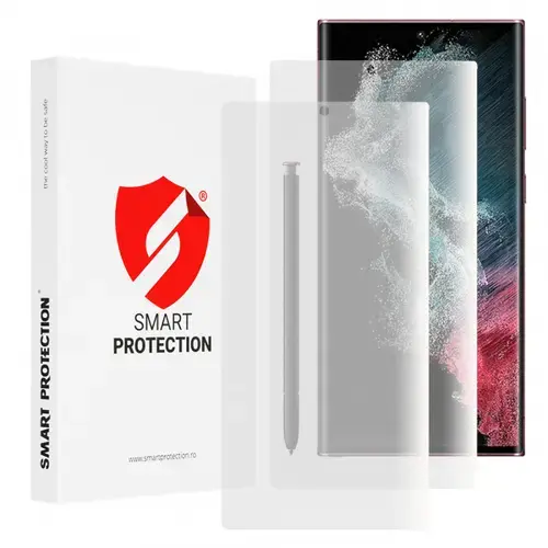 Folie de protectie Ecran Smart Protection Premium Classic pentru Samsung Galaxy S22 Ultra 5G S908, Plastic, Set 2 bucati