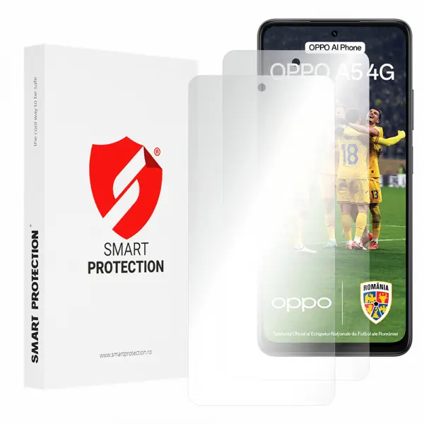 Folie de protectie Ecran Smart Protection Premium Classic pentru Oppo A5 4G, Plastic, Set 2 bucati