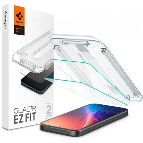 Folie de protectie Ecran Spigen GlastR EZ FIT pentru Google Pixel 9a, Sticla Securizata, Full Glue, Set 2 bucati