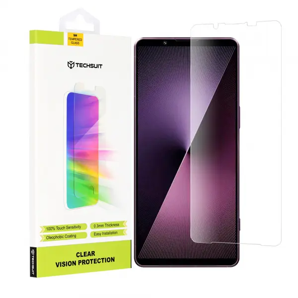 Folie de protectie Ecran Techsuit Clear Vision pentru Sony Xperia 1 VII, Sticla Securizata, Full Glue