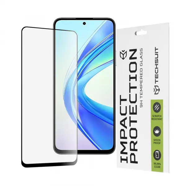 Folie de protectie Ecran Techsuit pentru Honor X7b 5G / 90 Smart / X7b 4G, Sticla Securizata, Full Glue, 111D, Neagra