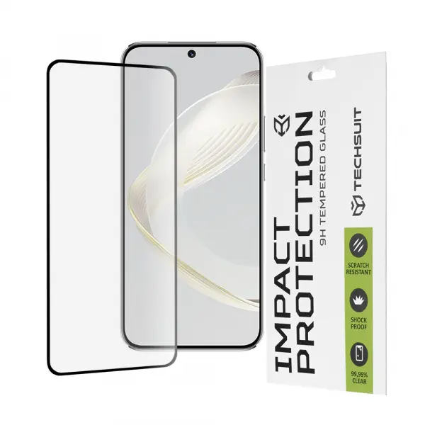 Folie de protectie Ecran Techsuit pentru Huawei nova 12s / nova 11, Sticla Securizata, Full Glue, 111D, Neagra