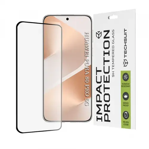 Folie de protectie Ecran Techsuit pentru Huawei Pura 80 Pro, Sticla Securizata, Full Glue, 111D