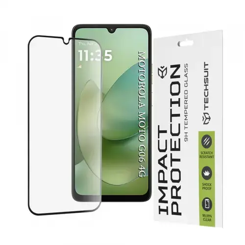 Folie de protectie Ecran Techsuit pentru Motorola Moto G06 Power / G06, Sticla Securizata, Full Glue, 111D
