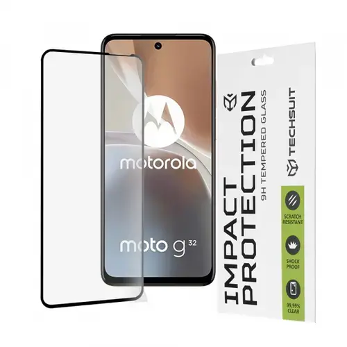 Folie de protectie Ecran Techsuit pentru Motorola Moto G32, Sticla Securizata, Full Glue, 111D