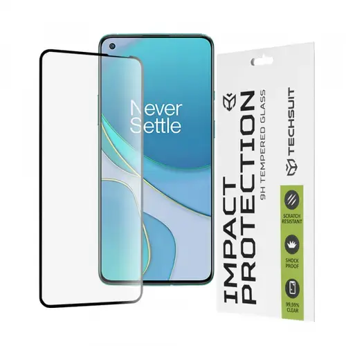 Folie de protectie Ecran Techsuit pentru OnePlus 8T, Sticla Securizata, Full Glue, 111D