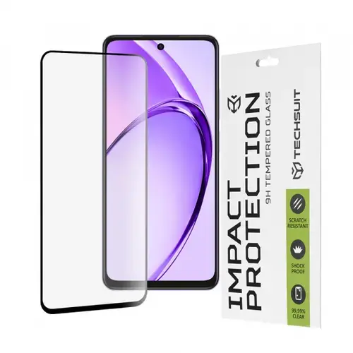 Folie de protectie Ecran Techsuit pentru Oppo A3 4G / A3 5G, Sticla Securizata, Full Glue, 111D
