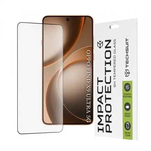 Folie de protectie Ecran Techsuit pentru Oppo Find X9 Ultra, Sticla Securizata, Full Glue, 111D, Neagra