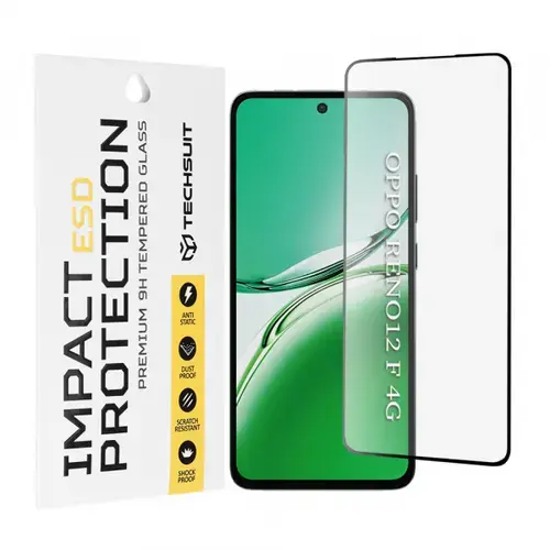 Folie de protectie Ecran Techsuit pentru Oppo Reno12 FS 5G / Reno12 FS 4G / Reno12 F 4G / Reno12 F, Sticla Securizata, Full Glue
