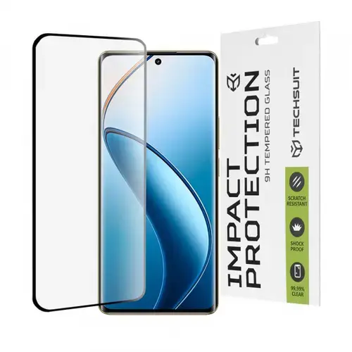 Folie de protectie Ecran Techsuit pentru Realme 12 Pro / 12 Pro+, Sticla Securizata, Full Glue, 111D
