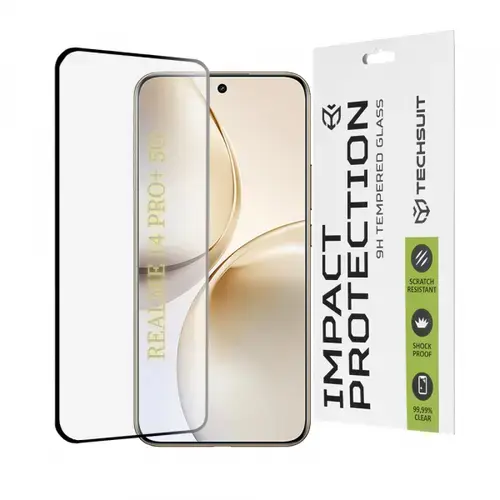 Folie de protectie Ecran Techsuit pentru Realme 14 Pro+, Sticla Securizata, Full Glue, 111D