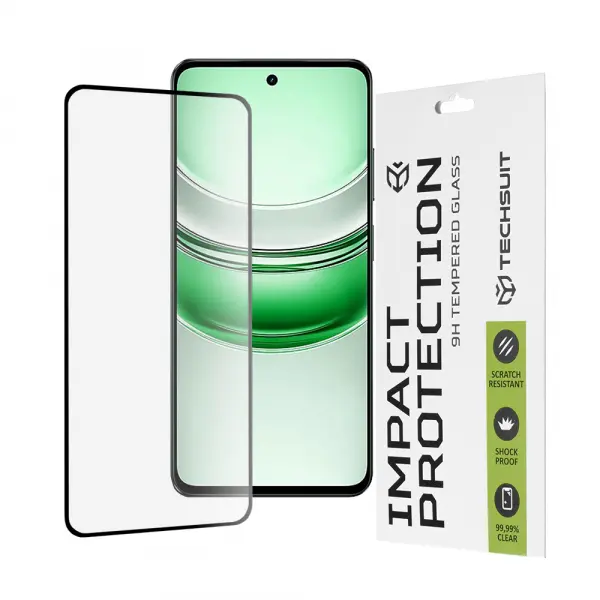 Folie de protectie Ecran Techsuit pentru Realme C71, Sticla Securizata, Full Glue, 111D, Neagra