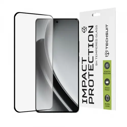 Folie de protectie Ecran Techsuit pentru Realme GT 6T / GT 6, Sticla Securizata, Full Glue, 111D