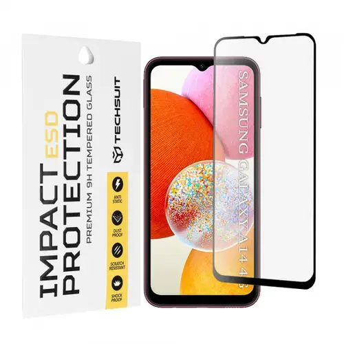Folie de protectie Ecran Techsuit pentru Samsung Galaxy A14 A145 / A14 5G A146, Sticla Securizata, Full Glue