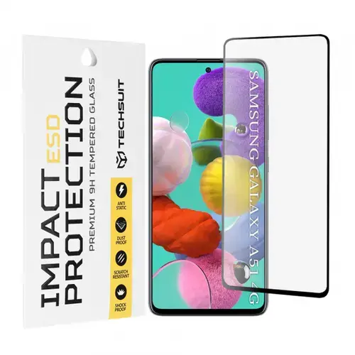 Folie de protectie Ecran Techsuit pentru Samsung Galaxy A51 5G A516 / A51 A515, Sticla Securizata, Full Glue