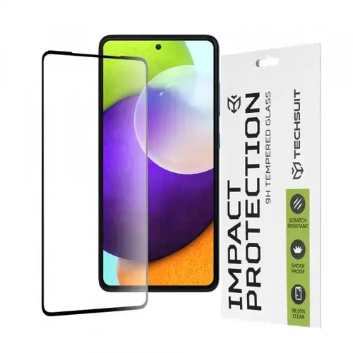 Folie de protectie Ecran Techsuit pentru Samsung Galaxy A52s 5G A528 / A52 5G A526 / A52 A525, Sticla Securizata, Full Glue, 111D