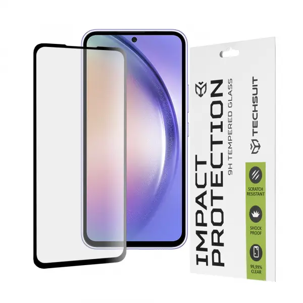 Folie de protectie Ecran Techsuit pentru Samsung Galaxy A54 A546, Sticla Securizata, Full Glue, 111D, Neagra