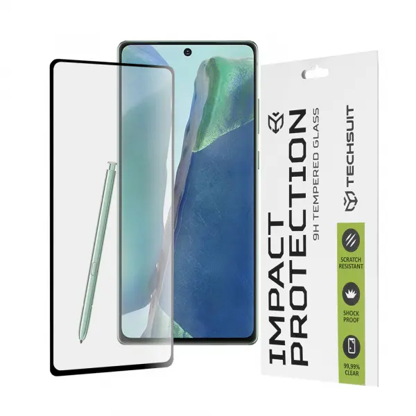 Folie de protectie Ecran Techsuit pentru Samsung Galaxy Note 20 5G N981 / Note 20 N980, Sticla Securizata, Full Glue, 111D, Neagra