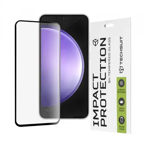 Folie de protectie Ecran Techsuit pentru Samsung Galaxy S23 FE S711, Sticla Securizata, Full Glue, 111D