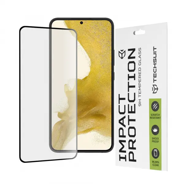 Folie de protectie Ecran Techsuit pentru Samsung Galaxy S23+ S916 / S22+ 5G S906, Sticla Securizata, Full Glue, 111D, Neagra