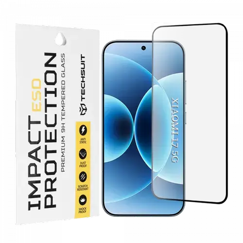 Folie de protectie Ecran Techsuit pentru Xiaomi 17, Sticla Securizata, Full Glue, Neagra