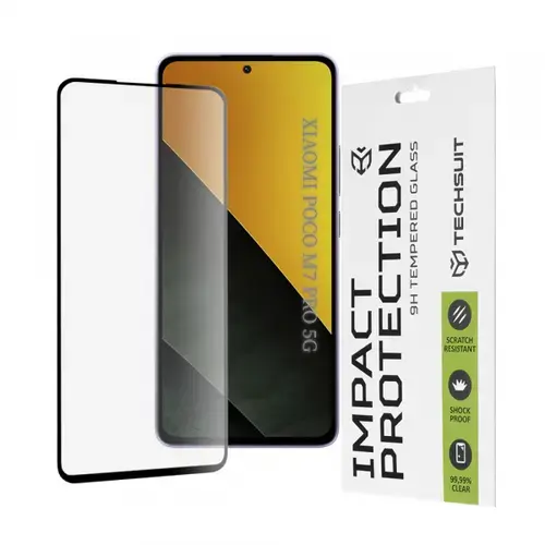 Folie de protectie Ecran Techsuit pentru Xiaomi Poco M7 Pro 5G, Sticla Securizata, Full Glue, 111D