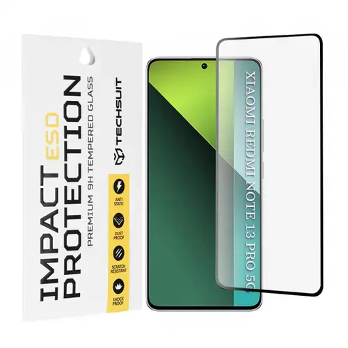 Folie de protectie Ecran Techsuit pentru Xiaomi Poco X6 / Redmi Note 13 Pro 5G, Sticla Securizata, Full Glue