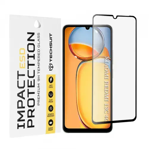 Folie de protectie Ecran Techsuit pentru Xiaomi Redmi 13C 5G / 13C / Poco C65, Sticla Securizata, Full Glue
