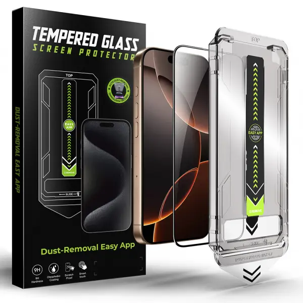 Folie de protectie Ecran Techsuit TitanGlass pentru Apple iPhone 17 Air, Sticla Securizata, Full Glue, Neagra