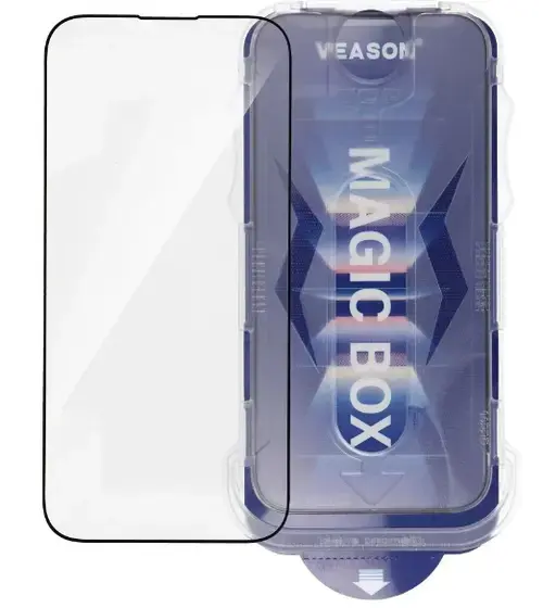 Folie de protectie Ecran Veason pentru Apple iPhone 14 Plus / 13 Pro Max, Sticla Securizata, Full Glue, 6D, Neagra