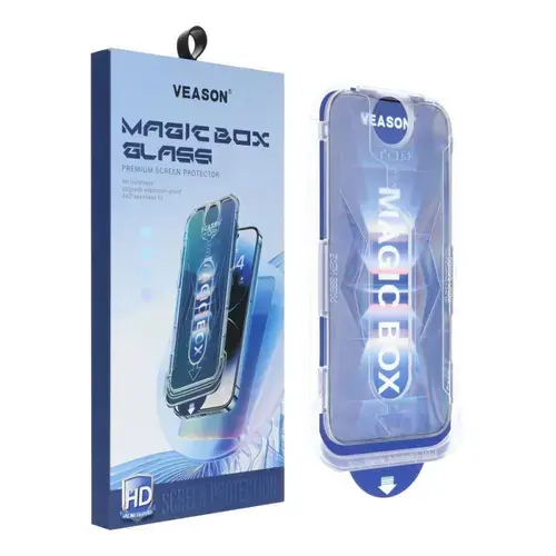 Folie de protectie Ecran Veason PRO pentru Apple iPhone 14 / 13 Pro, Sticla Securizata, Full Glue, 6D (Neagra)