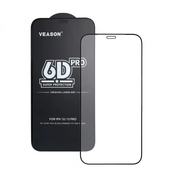 Folie de protectie Ecran Veason PRO pentru Apple iPhone 17 Air, Sticla Securizata, Full Glue, 6D, Neagra