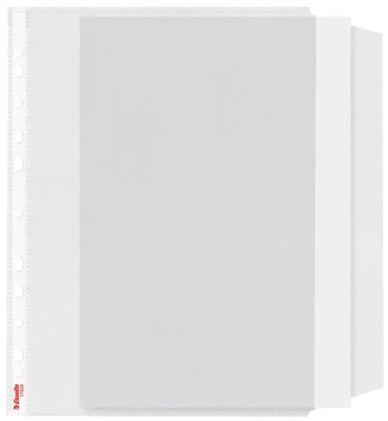 Folie de protectie Esselte Standard A4 clapa laterala 10 bucati/set partial recilat si reciclabil Folie de protectie Esselte Standard A4 90 microni cu clapa laterala 10 bucati/set