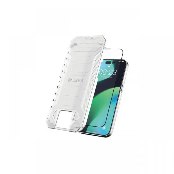 Folie iPhone 14 Pro Max Devia Sticla Van Series Full Anti-Static,cu kit de montare, Black