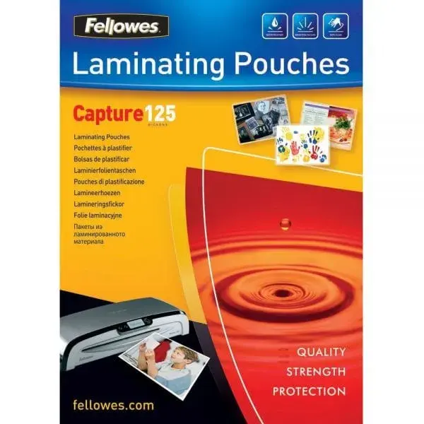 Folie laminat Fellowes 54 x 86 mm 125 microni 100 bucati/top Folie laminat Fellowes 54 x 86 mm 125 microni 100 bucati/top
