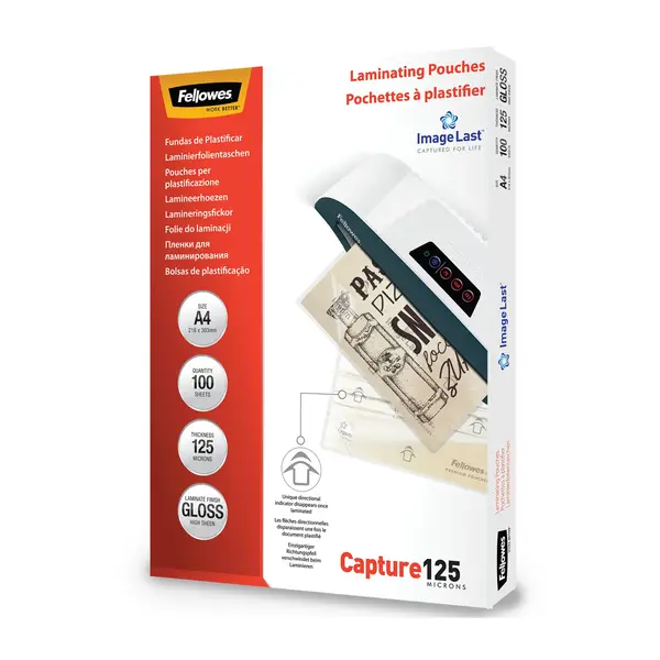 Folie laminat Fellowes A4 125 microni 100 bucati/top Folie laminat Fellowes A4 125 microni 100 bucati/top