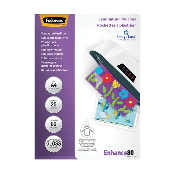 Folie laminat Fellowes A4 80 microni 25 bucati/top Folie laminat Fellowes A4 80 microni 25 bucati/top