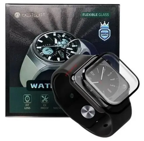 Folie Protectie Bestsuit pentru Huawei Watch 4 Pro, Sticla Flexibila, Neagra