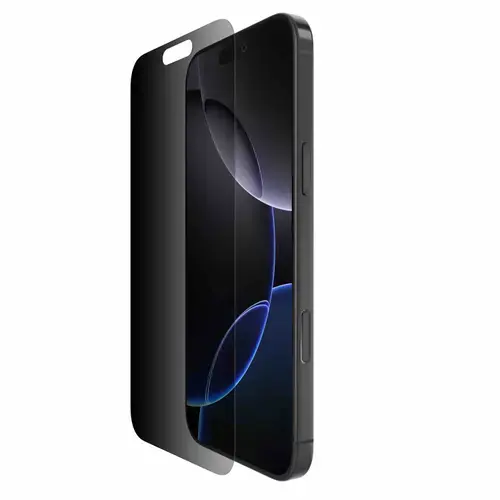 Folie Protectie Privacy Belkin ScreenForce InvisiGlass pentru iPhone 16 Pro Max (Transparent/Negru)