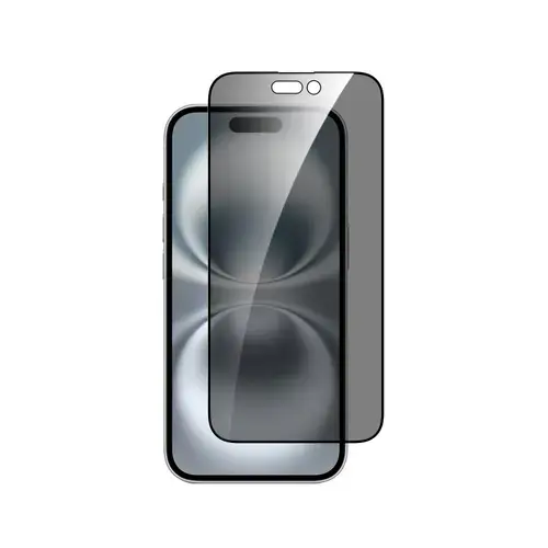 Folie protectie Privacy Dviced DV520020 pentru iPhone 16, cu aplicator (Transparent/Negru)